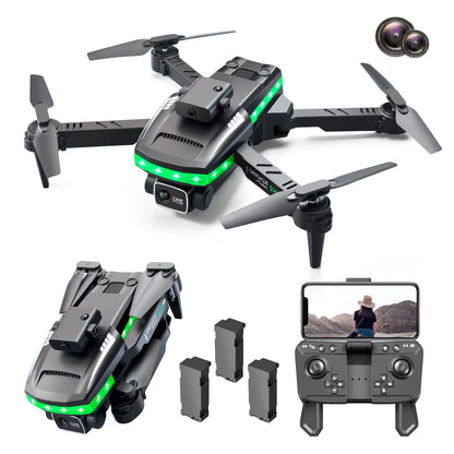 S162 Drone with 3 Batteries,Obstacle Avoidance,Rc Quadcopter for Beginners, Black